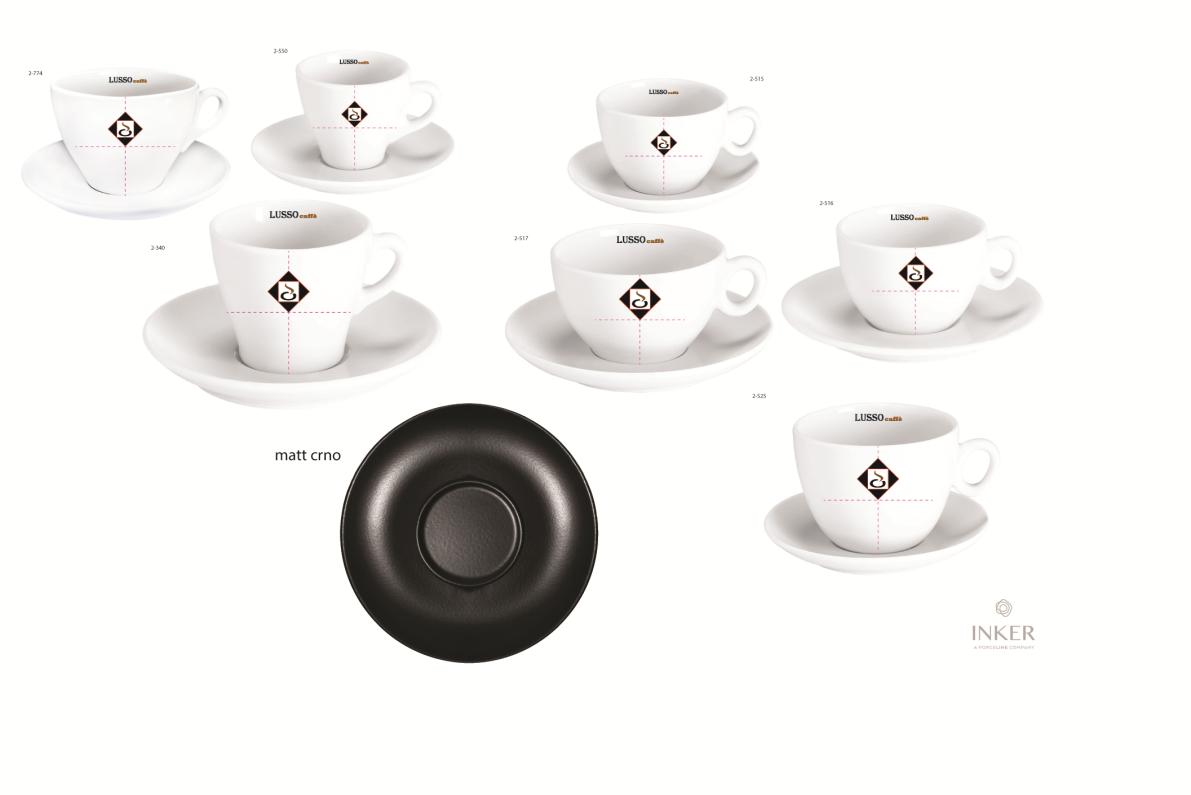 Set Skodelic (Porcelan, Steklo, Črne)